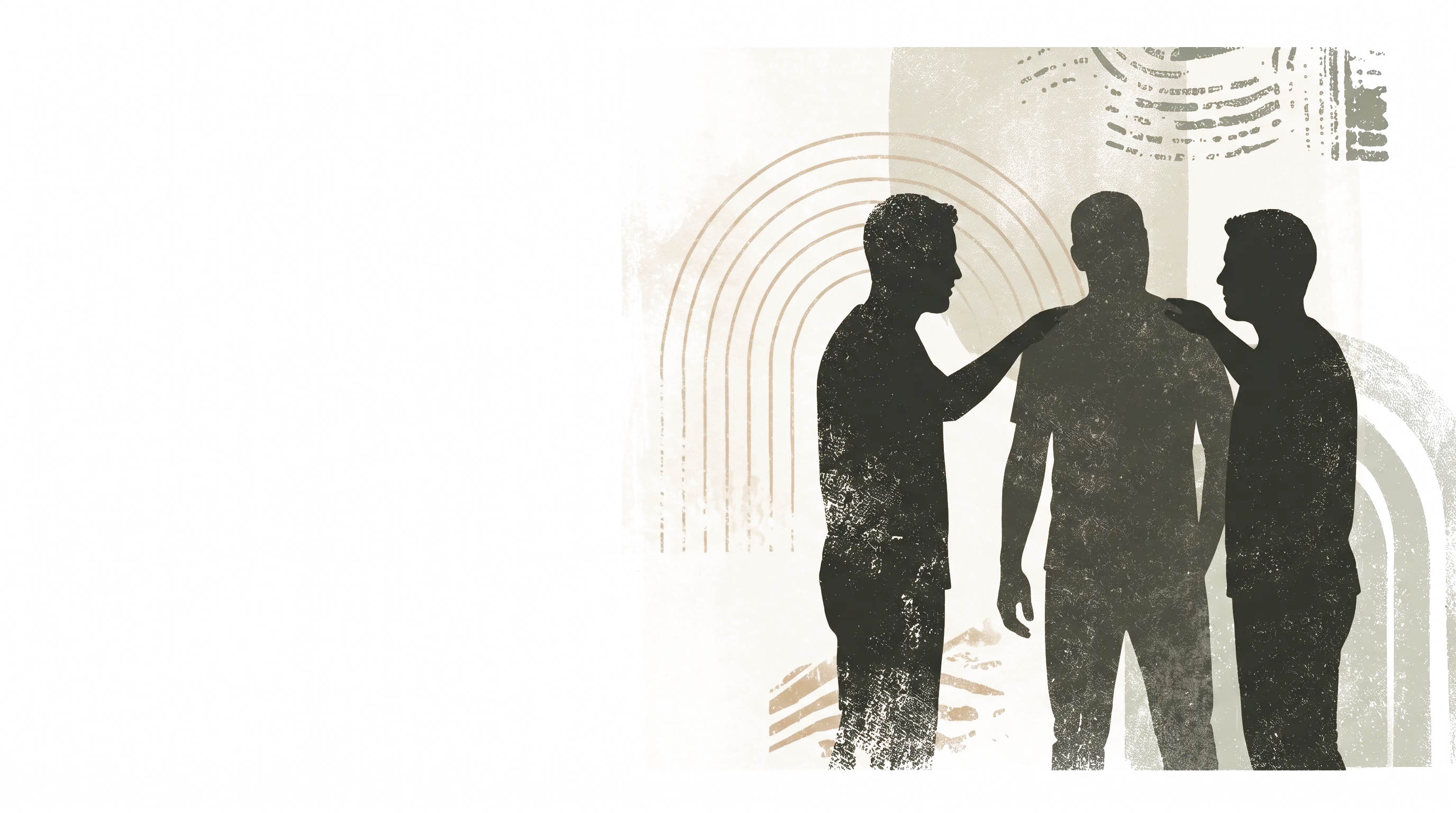 Illustration of three dads standing together